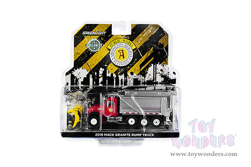 Greenlight - Mack Granite Dump Truck with Snow Plow & Salt Spreader - Arlington Heights, Illinois Public Works (2019, 1/64 scale diecast model car, Red/Silver) 30336/48